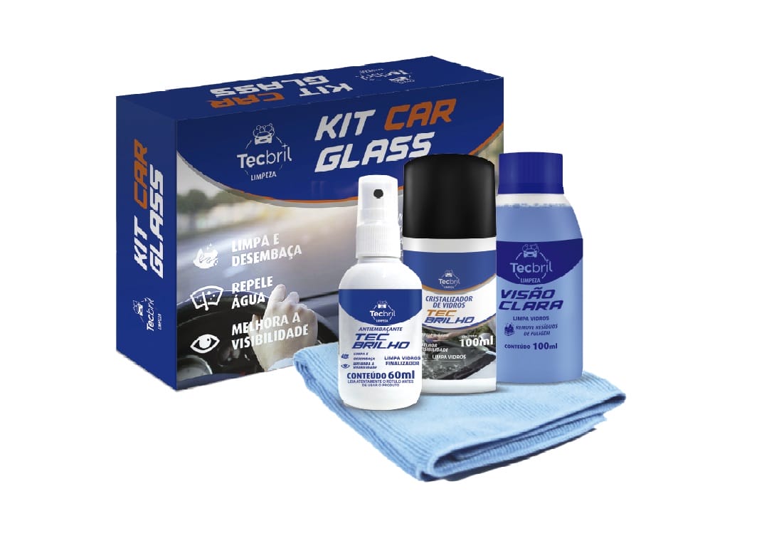 KIT LIMPEZA VIDRO ANTI EMBACAMENTO CRISTALIZADOR VIDRO LIMPA VIDROS